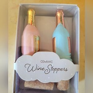 Ceramic Wine Stoppers - Pink and Blue